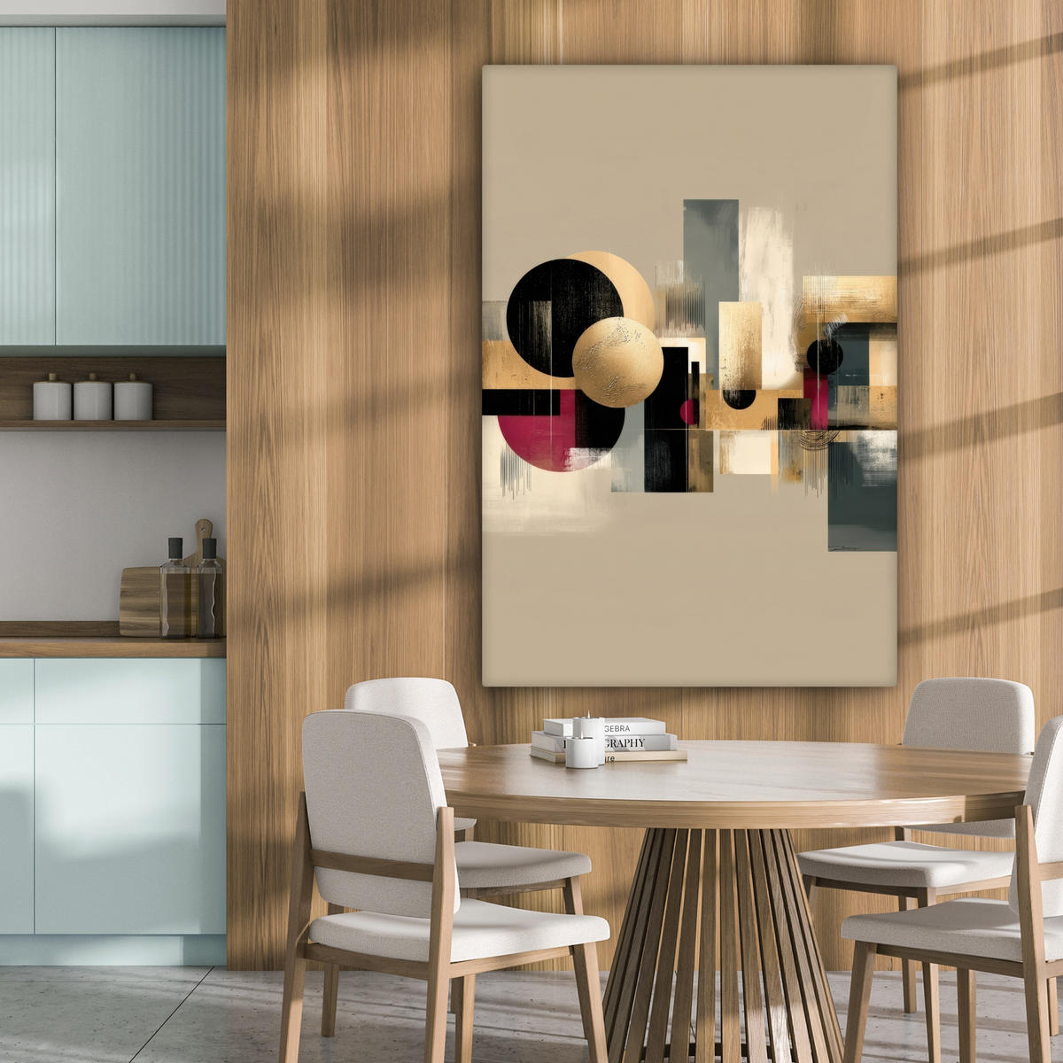 LEINWANDBILD Abstrakt - Formen - Beige - Texturen Deko XXL 80x120 cm - Beige, Textil (80/120cm) - MuchoWow