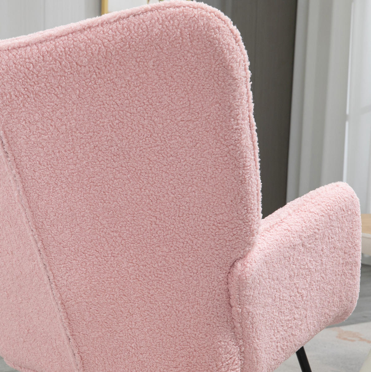 SCHAUKELSTUHL Polyester mit hoher Rückenlehne, Armlehnen 71/98/101 cm Rosa - Rosa, Textil (98/101/71cm) - Redom