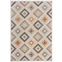 TEPPICH Outdoor Boho Orientalisch, Terrasse schmutzabweisend Natur-Multicolor Rechteckig 200x290 - Beige, Textil (200/290cm) - KADIMA DESIGN