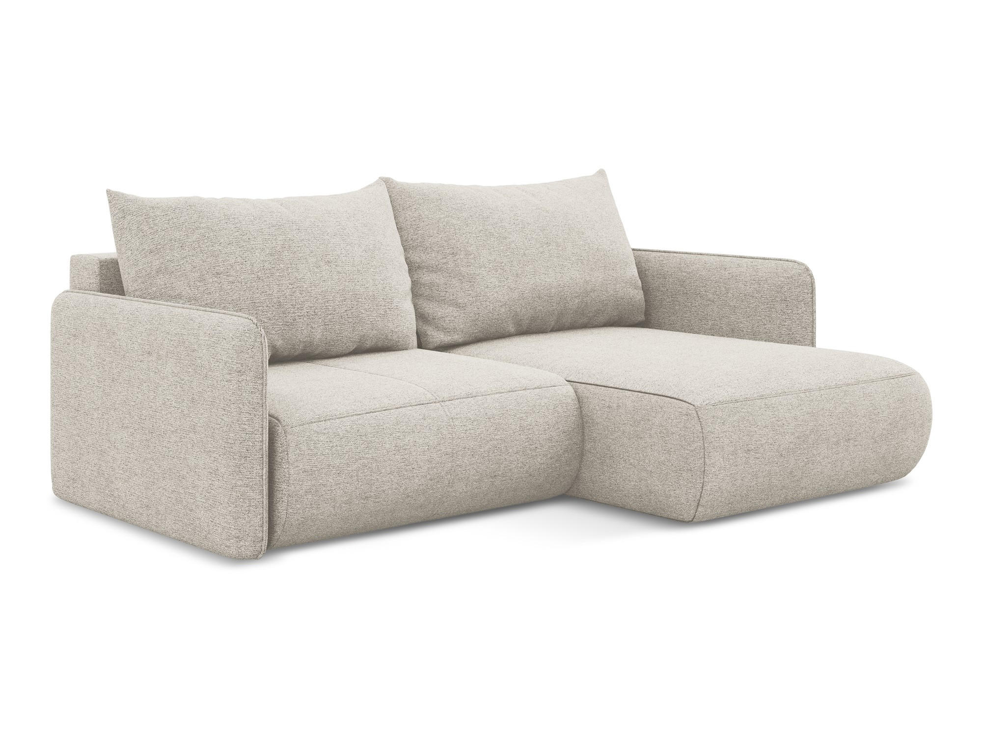 ECKSOFA mit Schlaffunktion Chenille Stoff Grau - Silberfarben/Schwarz, Kunststoff/Textil (207/148cm) - Makamii