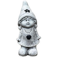 STEINFIGUR Wichtel Mädchen Wichteln frostfest Steinguss - Grau, Stein (12/26/11cm) - stoneandstyle