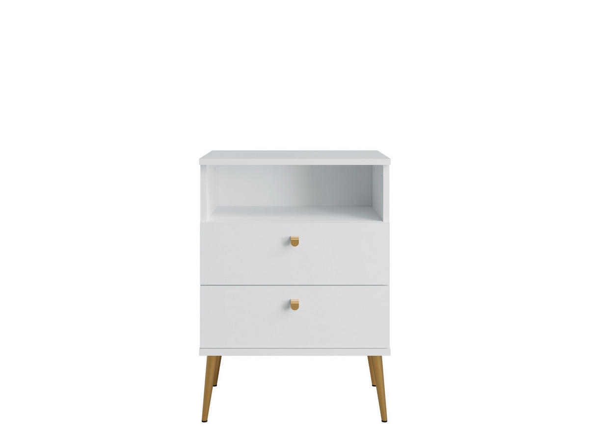 NACHTTISCH Weiß 50/69,5/33,9 - Weiß, Holzwerkstoff (50/70/34cm) - RAUMHIRSCH FURNITURE