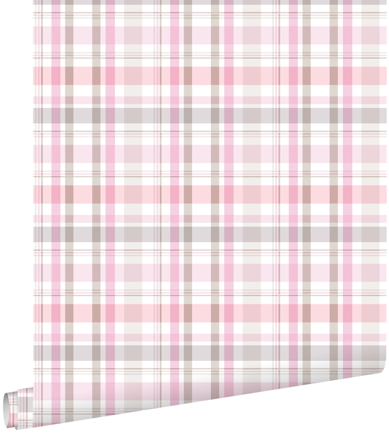 TAPETE Karomuster 53 cm x 10.05 m - Pink, Papier (53/1000cm) - ESTAhome