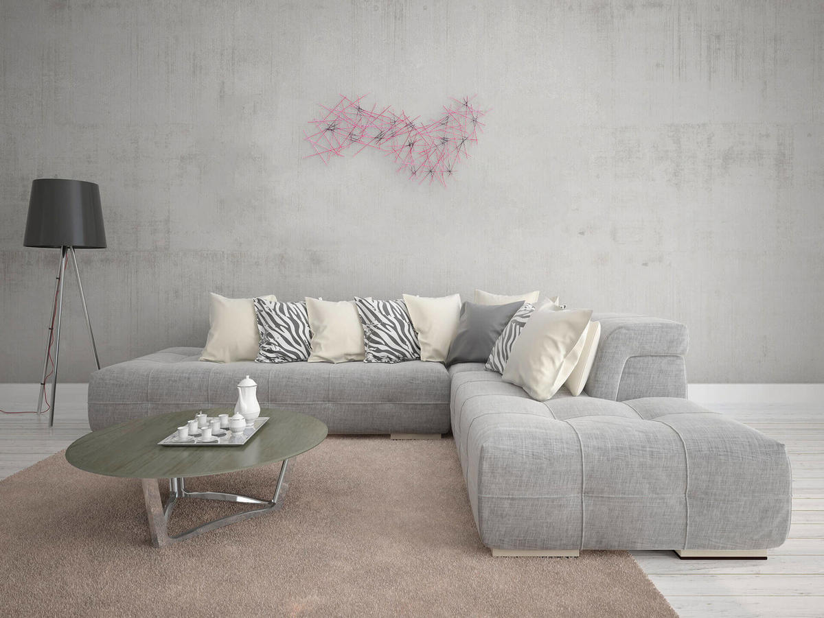 WANDDEKO Pink 111/64 cm - Pink, Metall (4.21/64/3cm) - KUNSTLOFT