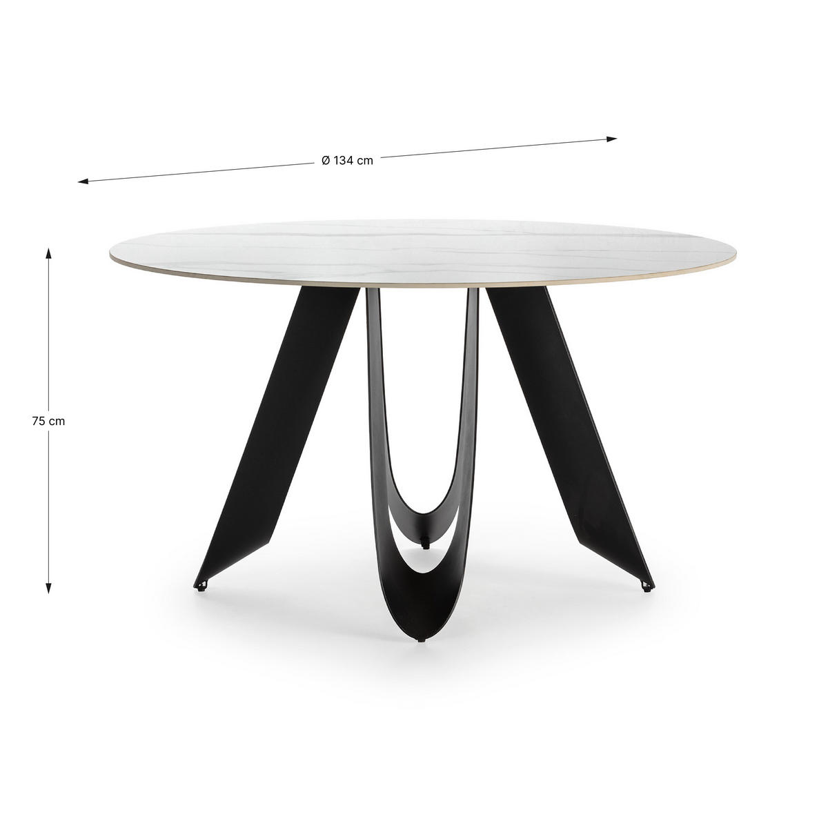 ESSTISCH Aila Schwarz 135/135/76 cm - Schwarz, Stein (135/135/76cm) - Drawer