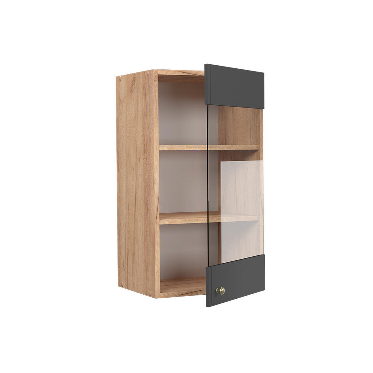 KÜCHENGLASSCHRANK Fame-Line Anthrazit-Gold 40 cm - Honigeiche/Anthrazit, Holzwerkstoff (40/72/34.1cm) - Vicco