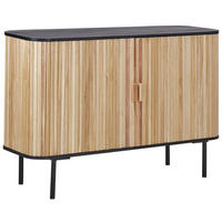 SIDEBOARD Heller Holzfarbton Lindon - Hellbraun/Schwarz, Holz (120/81/40cm) - Beliani