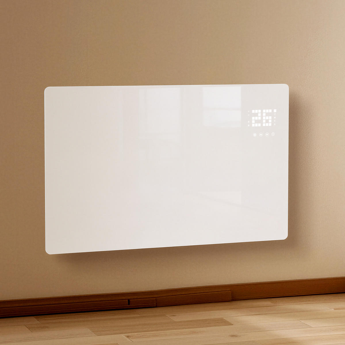 GLASHEIZUNG Weiß 77/46,5/23,7 cm - Weiß, Glas/Metall (77/46/24cm) - EMKE