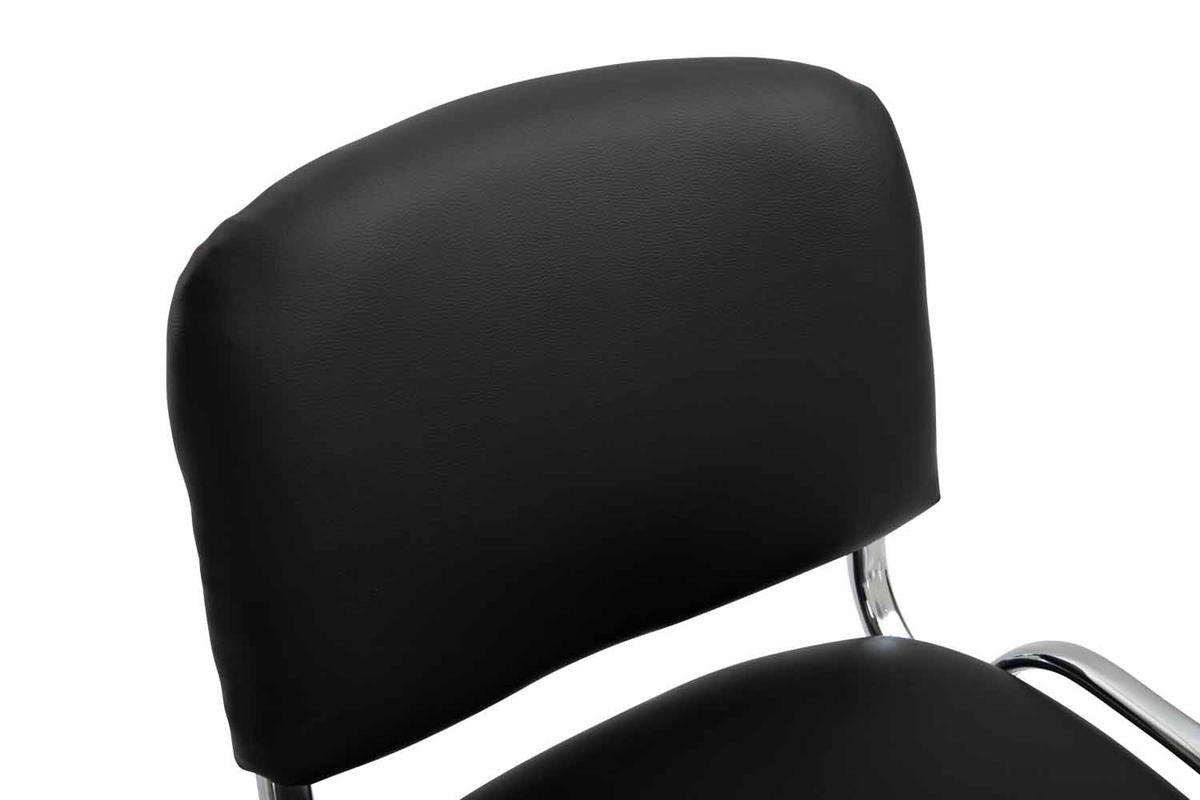 BESUCHERSTUHL Keen, Kunstleder mit Gestell in Chromoptik / Bezug Schwarz - Chromfarben/Schwarz, Textil/Metall (54/79/48cm) - TPFLiving