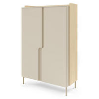 KOMMODE Positivo mit 2 Türen und 6 Einlegeböden, 103 cm, Mavelie-Eiche + Macadamia - Eichefarben, Holzwerkstoff (103/160/42cm) - Beautysofa