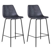 BARHOCKER Lucien Dunkelgrau Sitzhöhe 65cm 2er-Set - Grau, Kunststoff (43/94/50cm) - Happy Garden