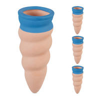 4XTONKEGEL - Hellbraun/Blau, Keramik (4.5/11.5/4.5cm) - Relaxdays