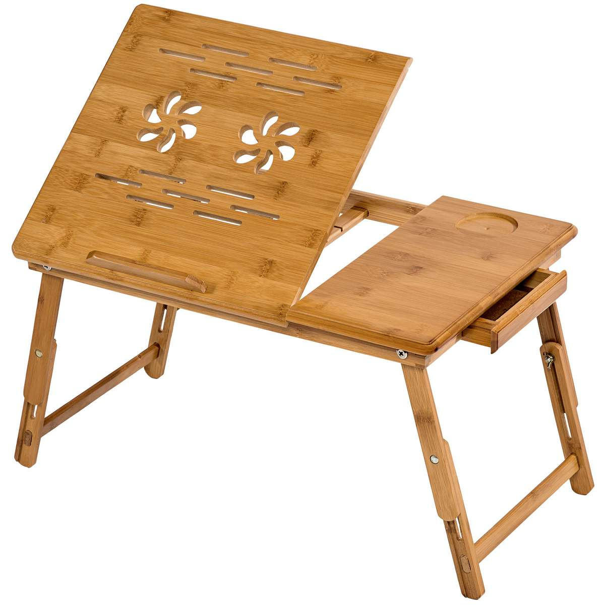 LAPTOPTISCH Helene,55 x 35 x 26 cm,braun - Braun, Holz (55/35/26cm) - tectake