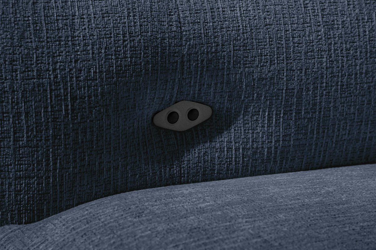 ECKSOFA SVEN 3-Sitzer, 1 Relax XL, verstellbare Kopfstützen, navy blue - Schwarz/Dunkelblau, Holzwerkstoff/Textil (256/163cm) - Courtois Laville