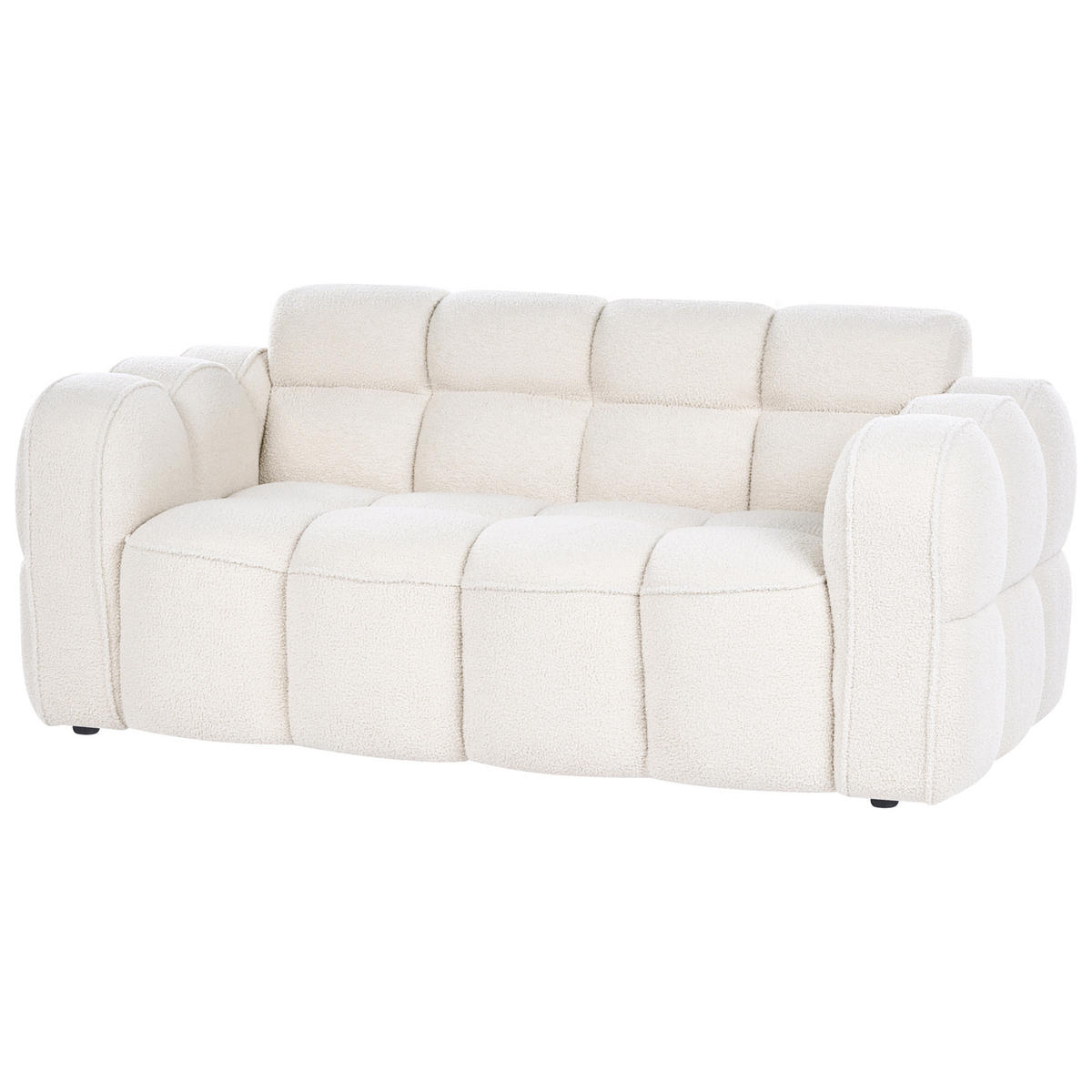 2-SITZER-SOFA Bouclé Cremeweiß Utana - Creme, Textil (175/75/88cm) - Beliani