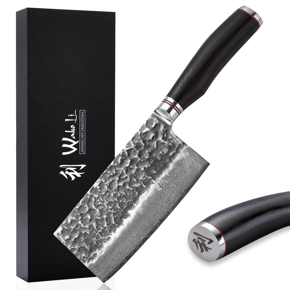 KOCHMESSER 17,5 cm - Schwarz, Holz/Metall (33cm) - Wakoli