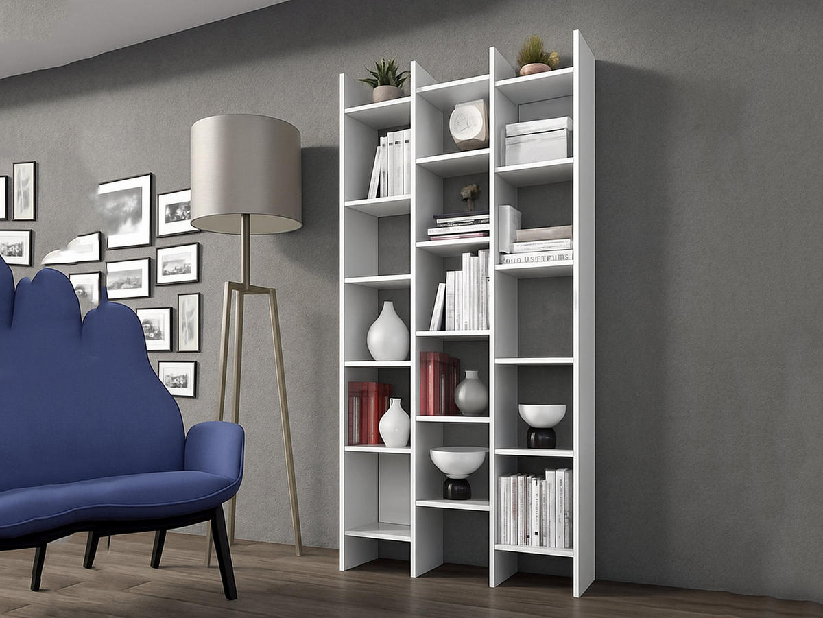 BÜCHERREGAL Weiß 29/96/192 cm - Weiß, Holzwerkstoff (96/192/29cm) - DMORA