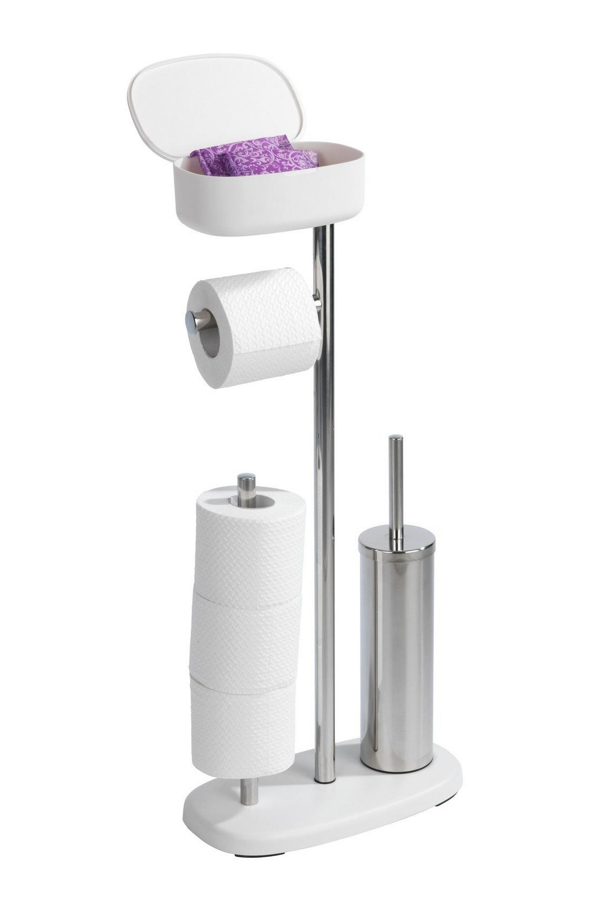 WC-GARNITUR mit Ablage und Stauraum Rivazza 32/17/72 cm - Weiß, Metall (17/72/32cm) - Wenko