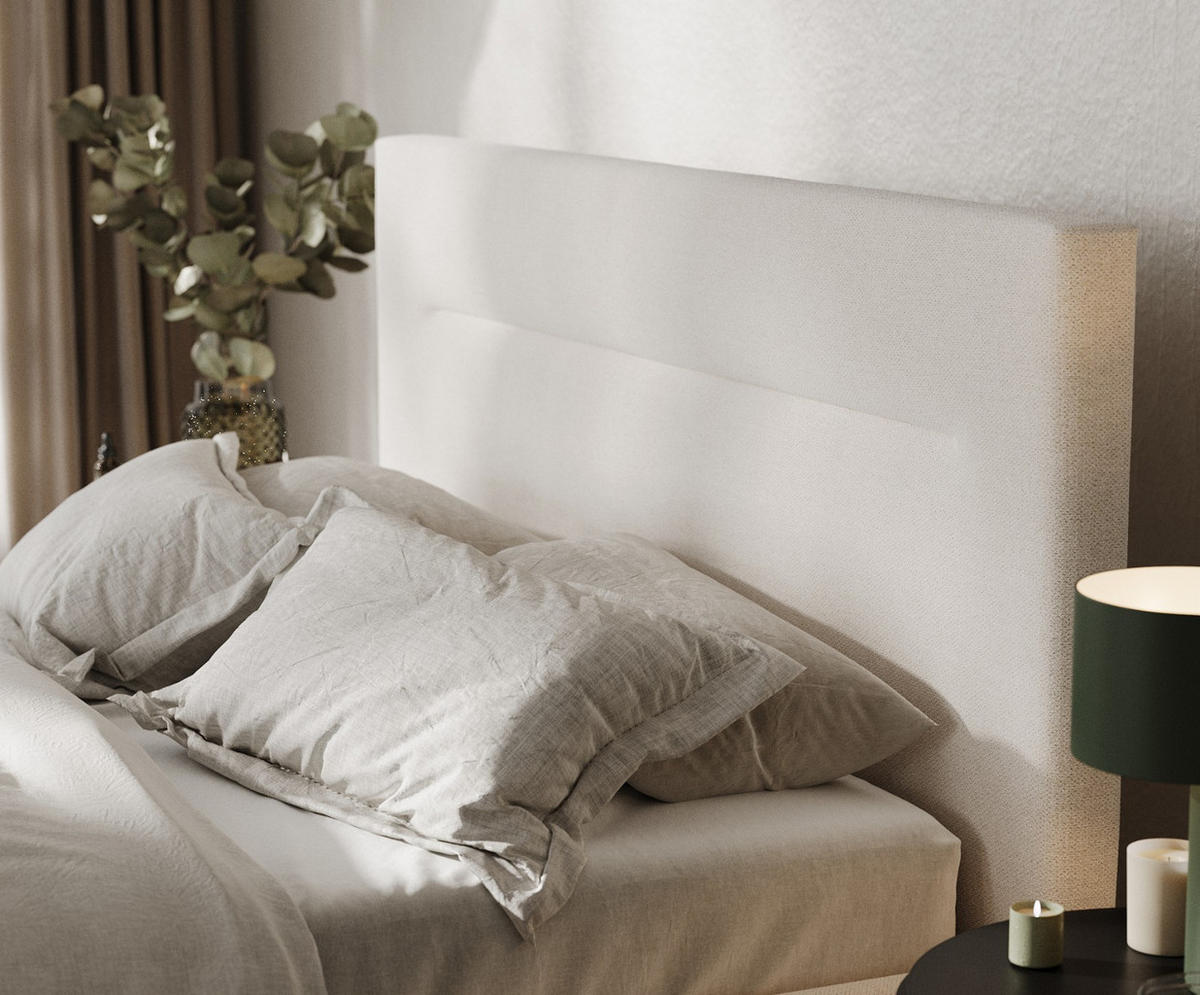 POLSTERBETT Liline 180/200 cm Ecru im Asti Stoff - Ecru/Schwarz, Holz/Holzwerkstoff (180/200cm) - AltaBeds