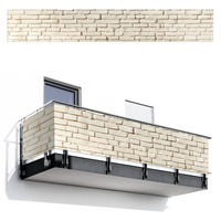 BALKON-SICHTSCHUTZ Ziegel - Wand - Licht - Weiß - Creme, Kunststoff (500/75cm) - MuchoWow
