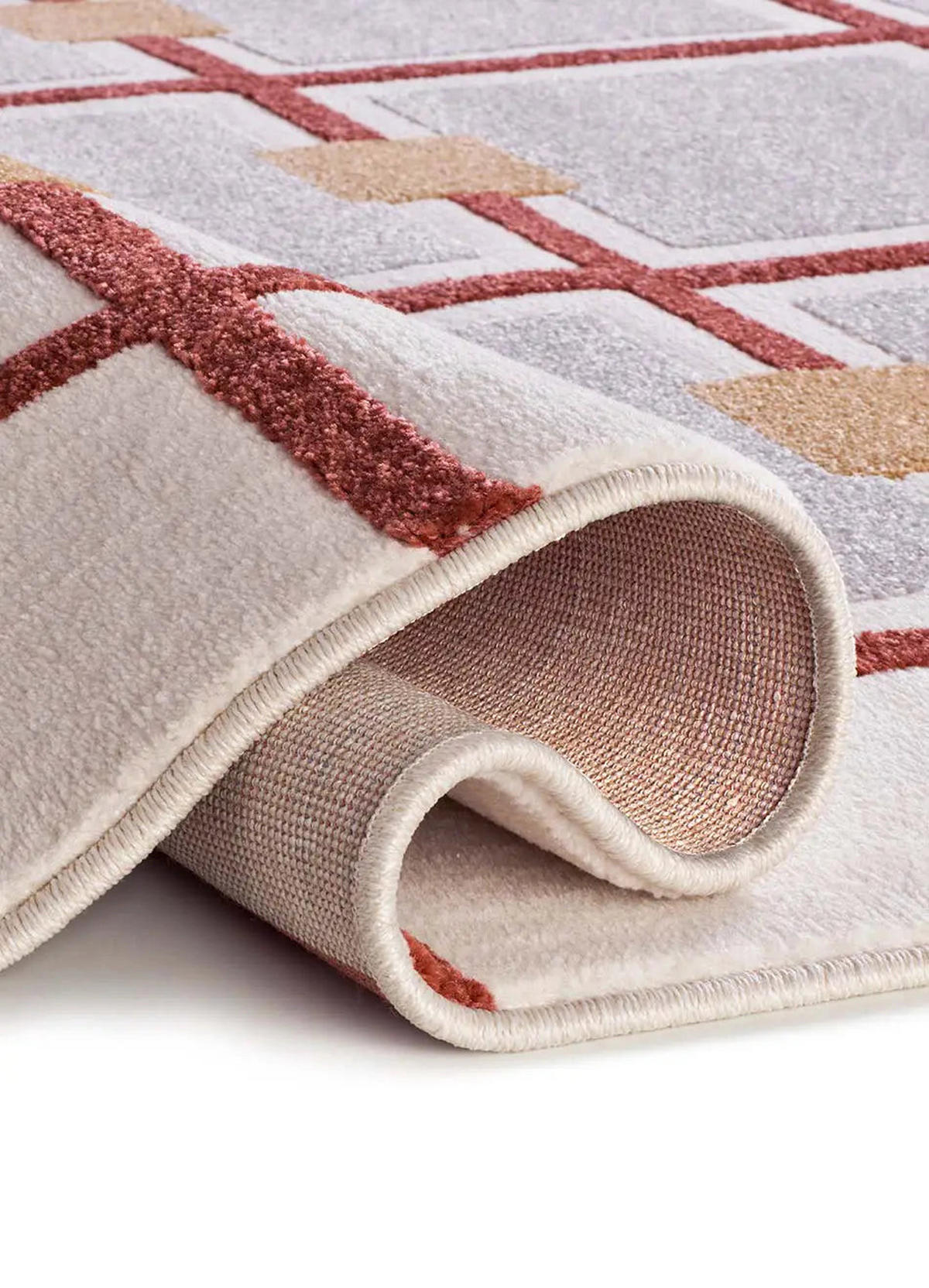 KURZFLORTEPPICH Weiß / Kupfer Amara 160/230 cm - Weiß/Kupferfarben, Naturmaterialien/Textil (160/230cm) - Atticgo