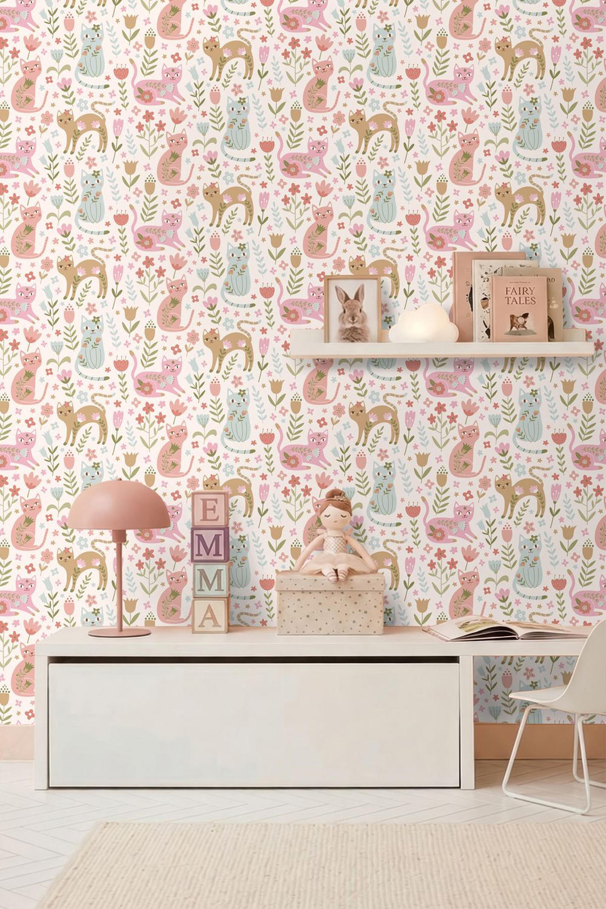 TAPETE Kätzchen 50 x 900 cm - Pink, Papier (50/0.1cm) - ESTAhome