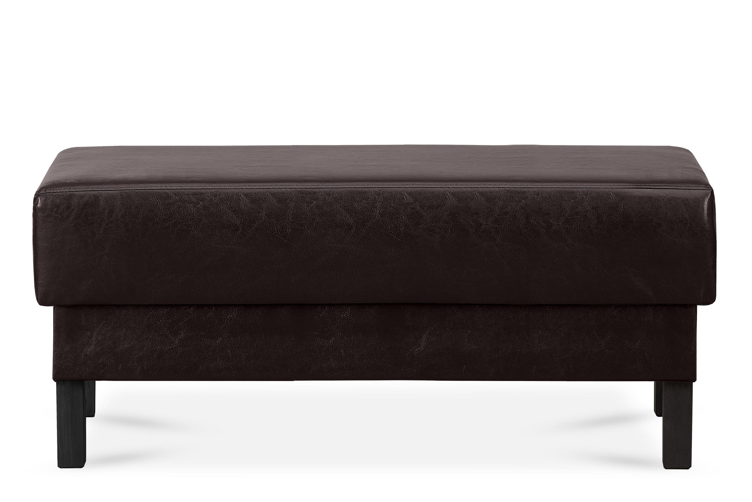 SITZHOCKER ESPECTO auf hohen Holzbeinen, Dunkebraun - Dunkelbraun/Schwarz, Textil (106/47/56cm) - KONSIMO®