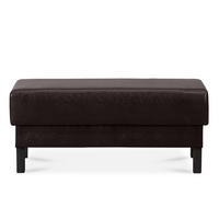 SITZHOCKER ESPECTO auf hohen Holzbeinen, Dunkebraun - Dunkelbraun/Schwarz, Textil (106/47/56cm) - KONSIMO®