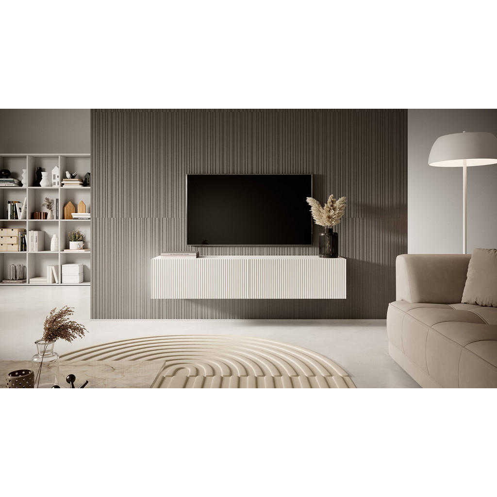 Thumbnail - Selsey Tv-Hängeboard, Weiß, Holzwerkstoff, 140x30x31.6 cm, Wohnzimmer, Wohnwände, Lowboards, Lowboards stehend