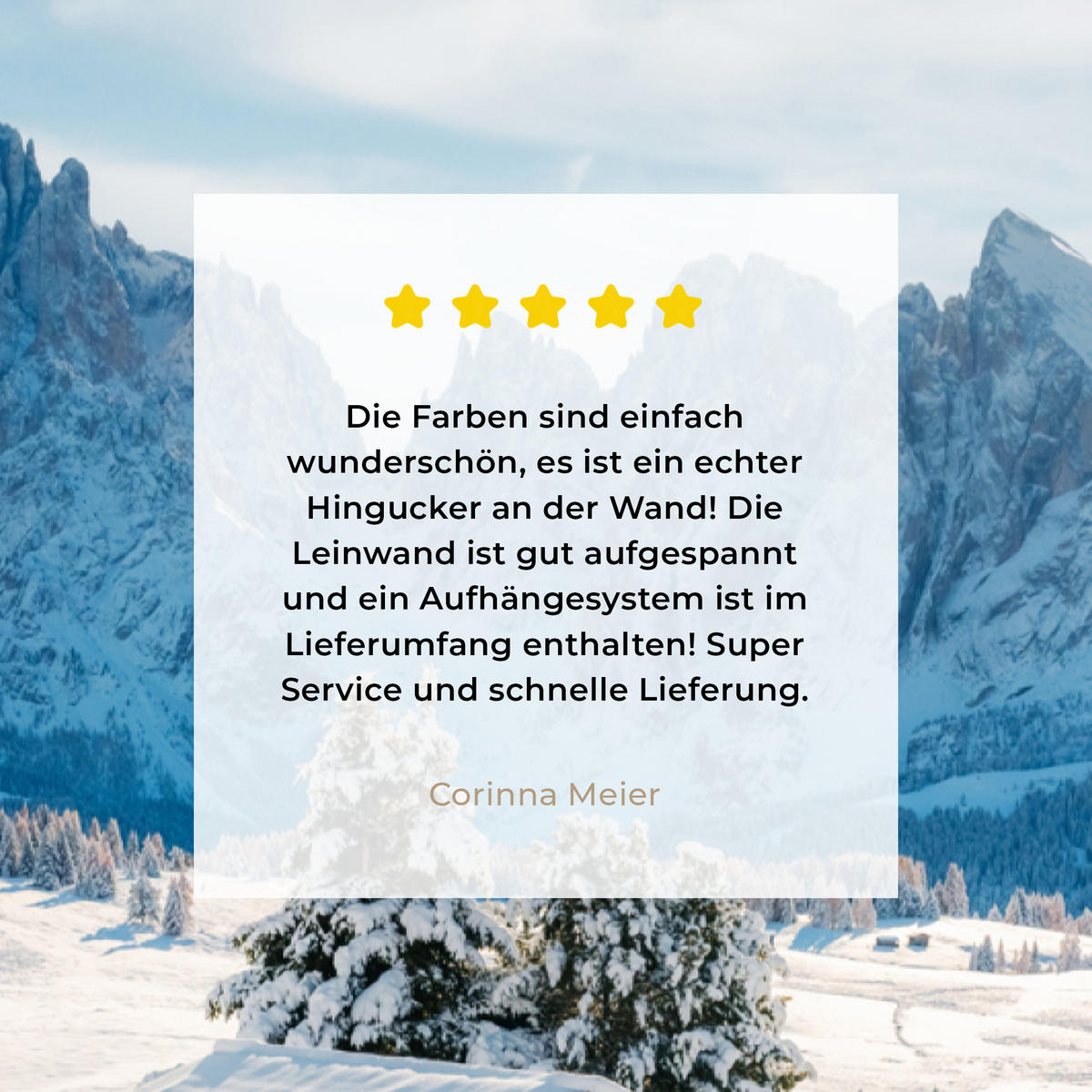 LEINWANDBILD Winter - Hütte - Berge - Aussicht - Schnee 60x90 cm - Eichefarben, Textil (60/90cm) - MuchoWow