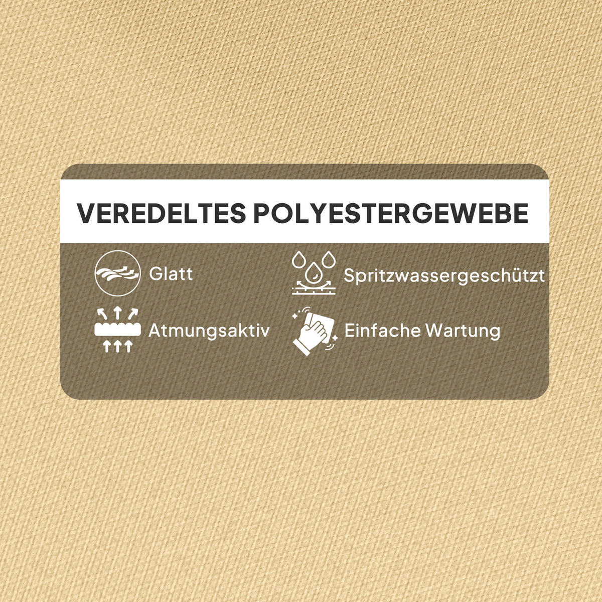 SITZKISSEN 115x 56 cm - Beige, Kunststoff (56/10/115cm) - Outsunny