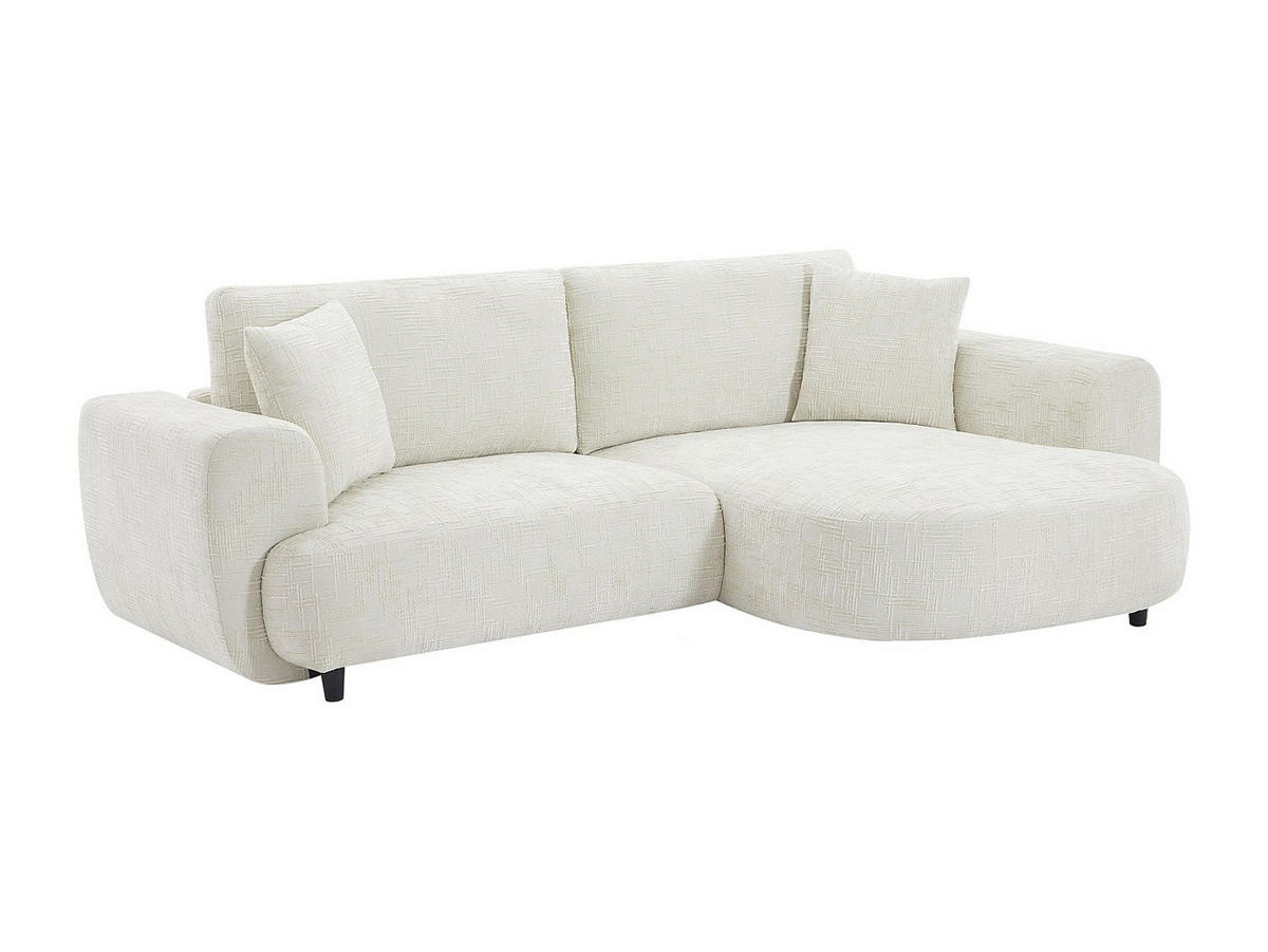 ECKSOFA - Ecke rechts - Strukturstoff - Beige - RULAMA - Beige, Textil (250/154cm) - Vente-Unique