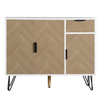 SIDEBOARD Weiß und Holzfarbe 90/30/71.5 cm - Weiß, Holzwerkstoff (90/71.5/30cm) - PANGIVO