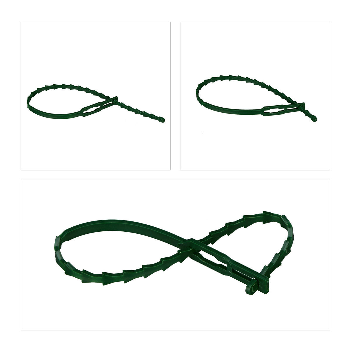 200XPFLANZENBINDER - Dunkelgrün, Kunststoff (0.9/23/0.2cm) - Relaxdays