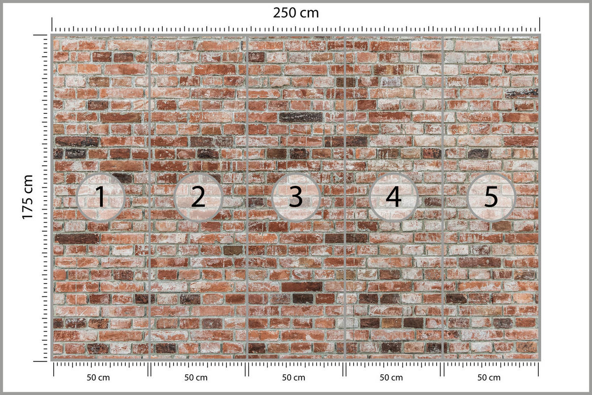 FOTOTAPETE für Büro Ziegelmauer Wand Abstraktion 250x175 - Braun, Papier (250/175cm) - Muralo