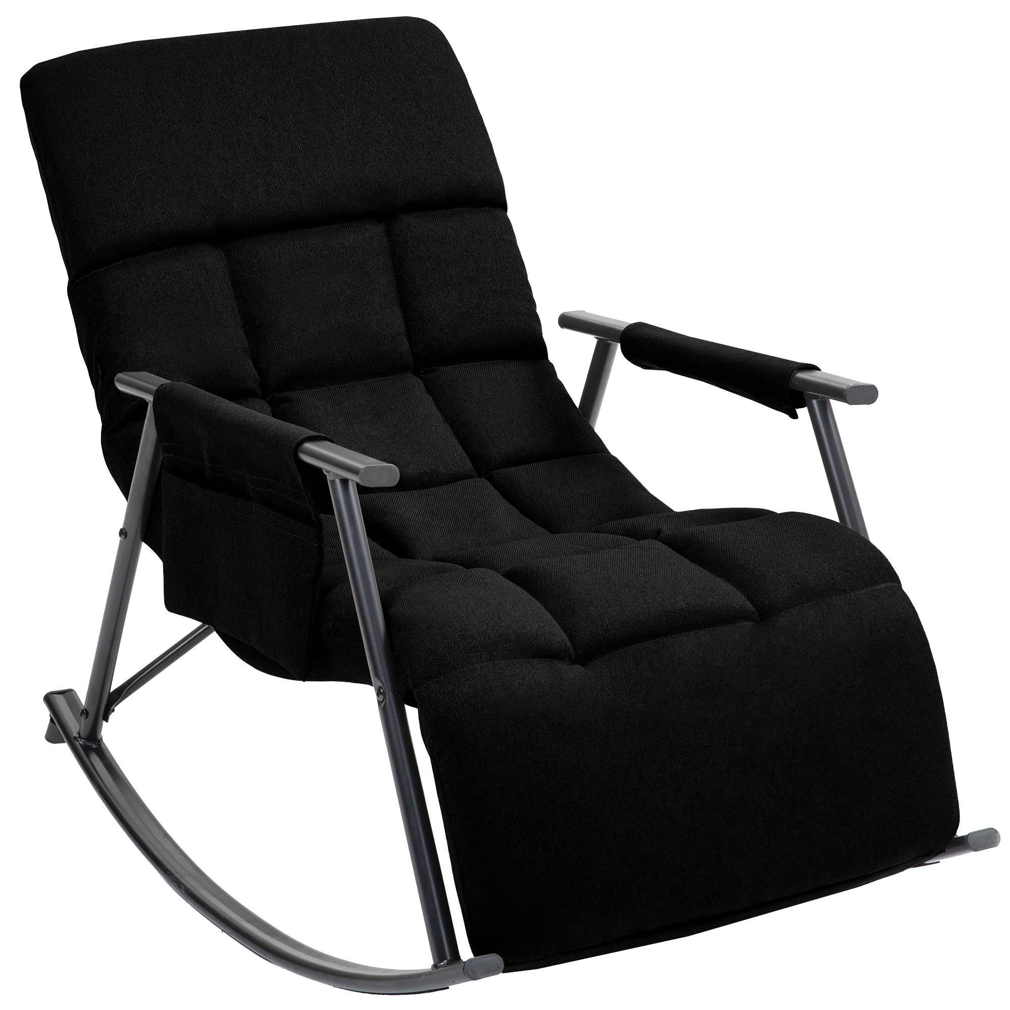 SCHAUKELSTUHL Mika Indoor 61x100x66cm Stoff Schwarz Liegestuhl - Schwarz, Kunststoff (61/66/100cm) - DELUKE