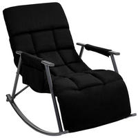 SCHAUKELSTUHL Mika Indoor 61x100x66cm Stoff Schwarz Liegestuhl - Schwarz, Kunststoff (61/66/100cm) - DELUKE
