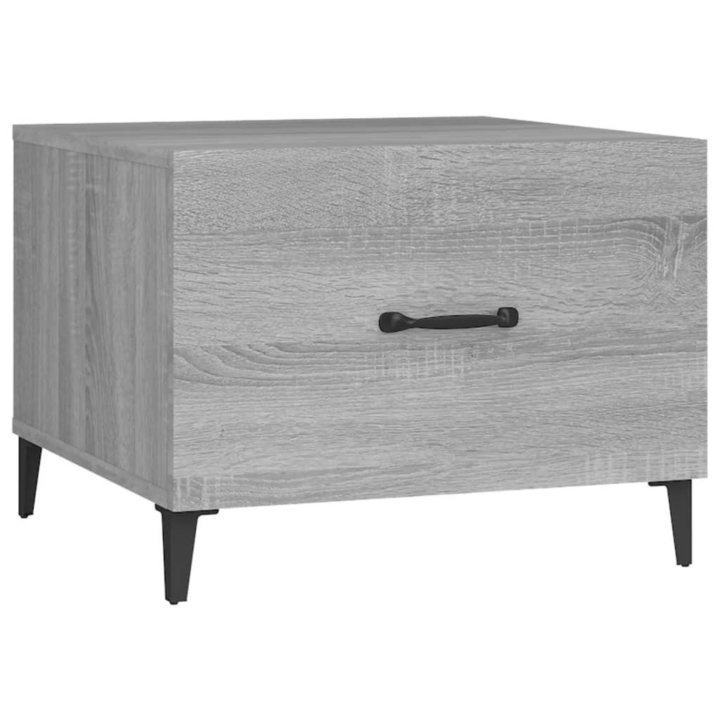 COUCHTISCH mit Metallbeinen Grau Sonoma 50x50x40 cm - Grau, Holzwerkstoff (50/50/40cm) - furnicato