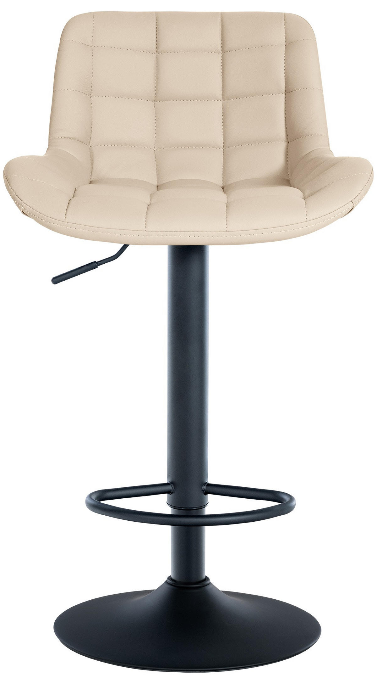 BARHOCKER 2er Set Lederlook creme - Creme/Schwarz, Textil/Metall (48/81/54cm) - CLP
