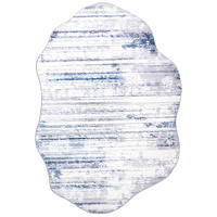 TEPPICH Arona Albi Mazovia Unregelmäßige Form 120x160cm Weiß Blau Abstrakt Kurzflor - Weiß, Textil (120/160cm) - Mazovia