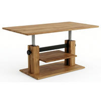 COUCHTISCH C-20 Eiche geölt 110 / 62 / 48-64cm - Eichefarben, Holz/Holzwerkstoff (62/100/64cm) - Feldmann-Wohnen