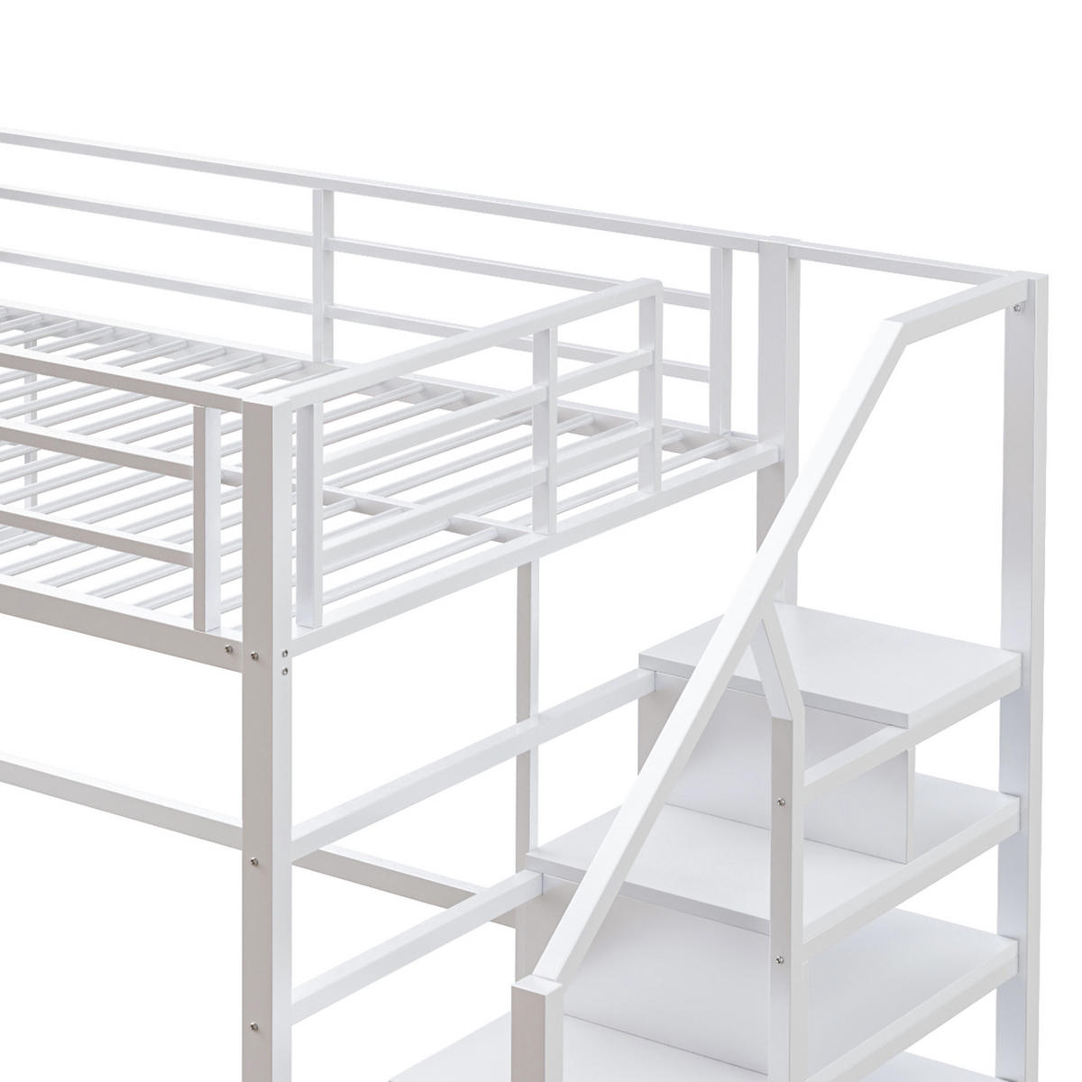 HOCHBETT Weiß 255/145/160 cm - Weiß, Metall - Urban Meuble