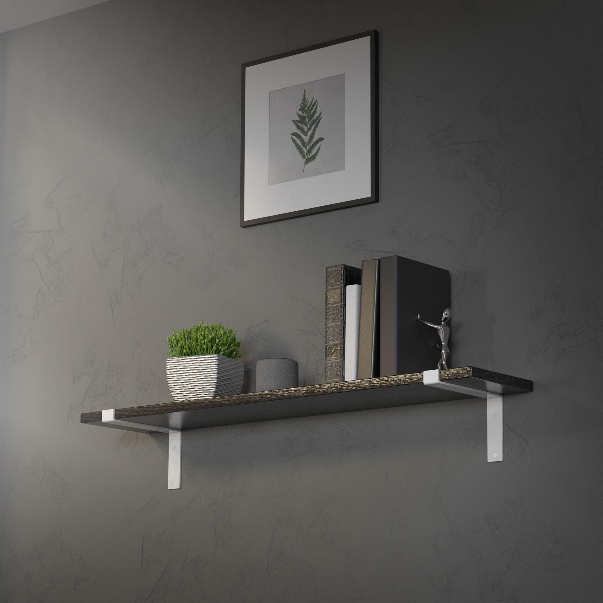 Thumbnail - Ml-Design Regalhalterung, Weiß, Metall, 14.5x4x25 cm, Wohnzimmer, Regale, Wandregale