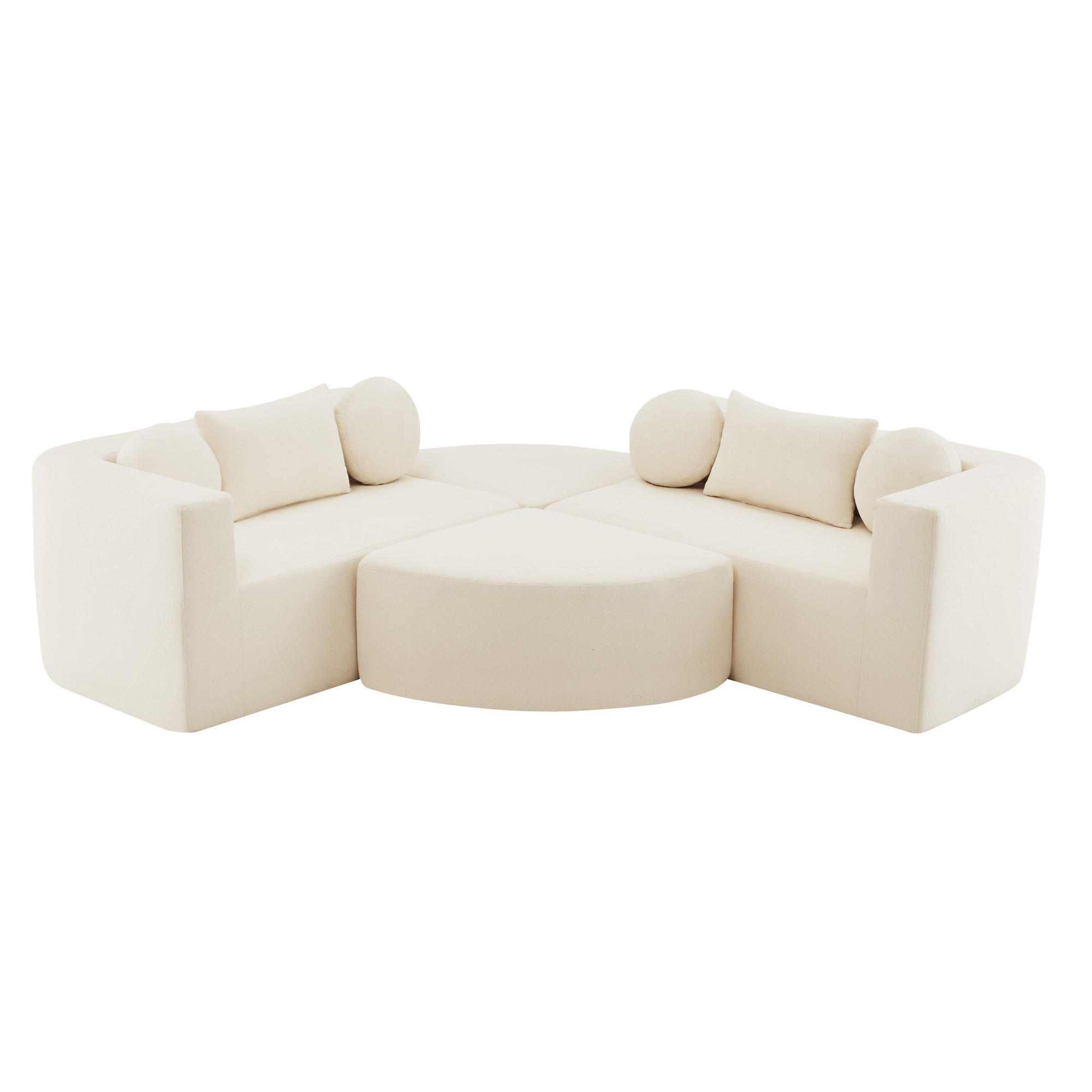 SCHLAFSOFA Beige Cloud Chenille modular 292cm Schlaffunktion - Beige, Textil (165/68/292cm) - FLIEKS
