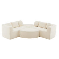 SCHLAFSOFA Beige Cloud Chenille modular 292cm Schlaffunktion - Beige, Textil (165/68/292cm) - FLIEKS