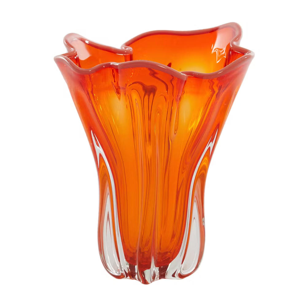 GLASVASE KAZUNO Ø26x32 cm, Glas, Orange-Koralle - Orange, Glas (26/32cm) - Light & Living