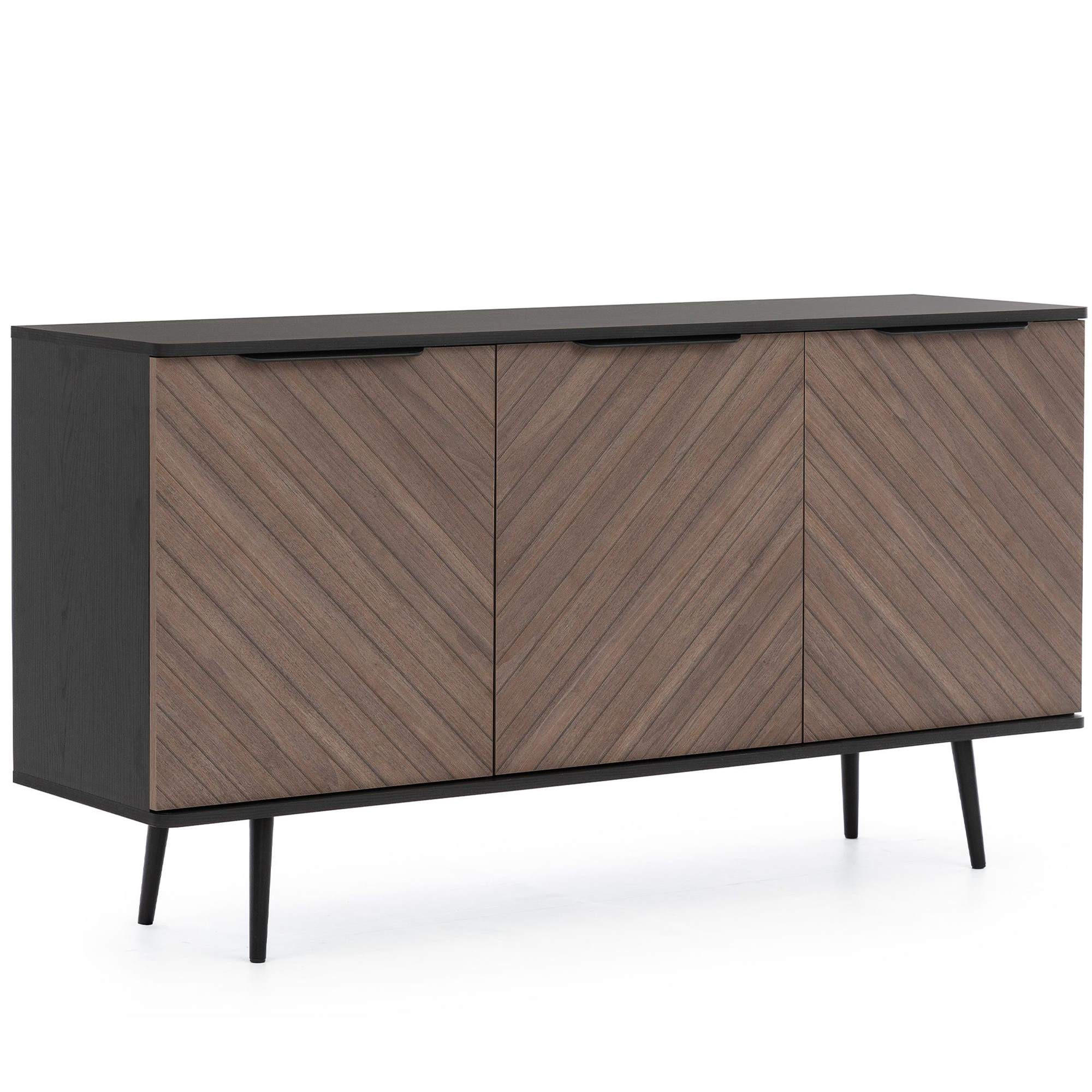 KOMMODE LANDI,Schwarz/Braun - Schwarz/Braun, Holzwerkstoff (150/80/41cm) - KONSIMO®