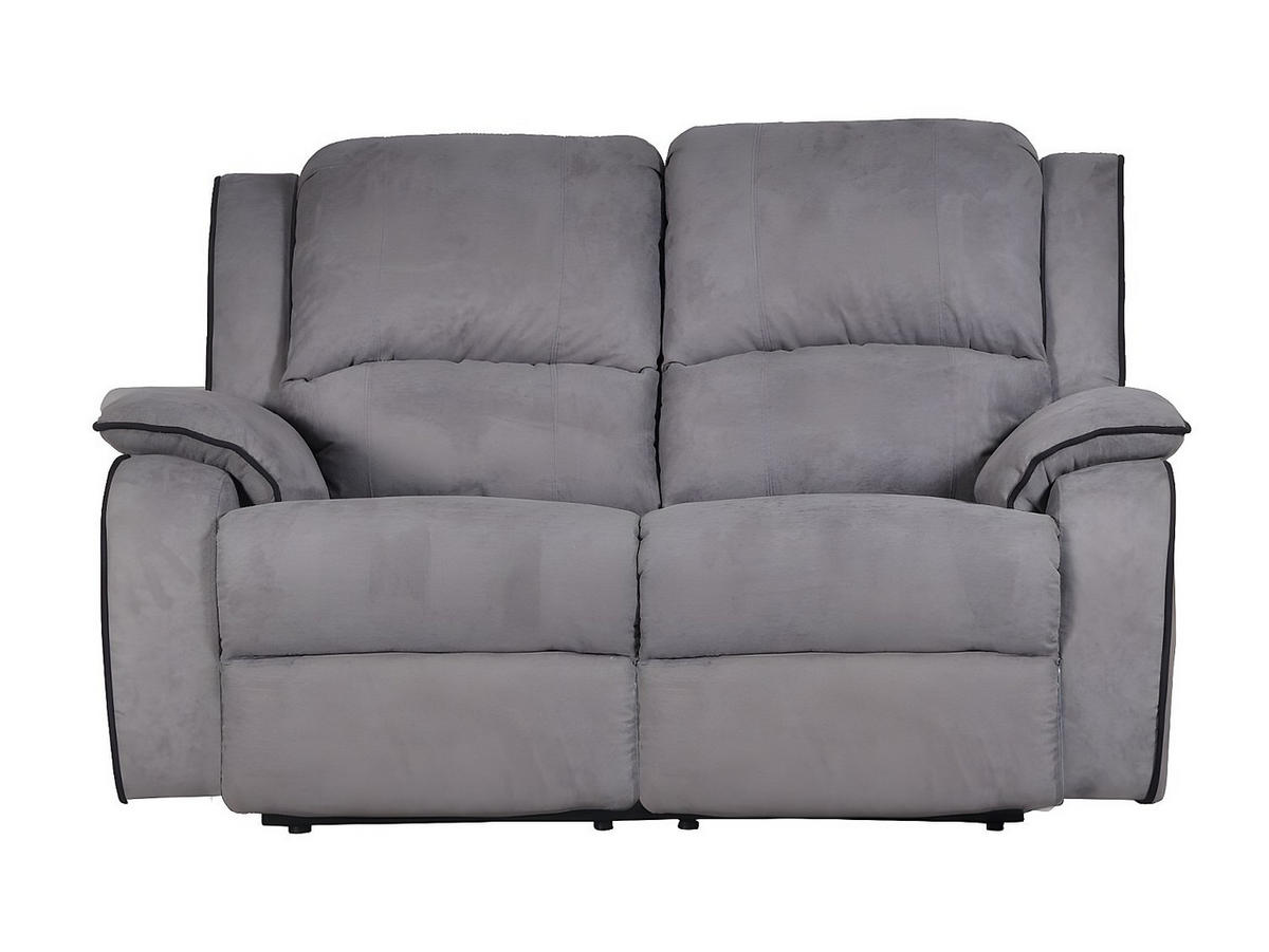COUCHGARNITUR mit Sessel - 6 Personen - Stoff, Stoff - Grau - HERNANI - Grau, Textil (210/99/96cm) - Vente-Unique