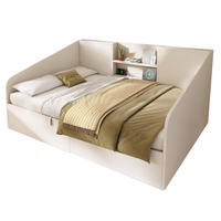 TAGESBETT 140/190 cm DE-00806, in Weiß, Hydraulik und 2 Ablagen - Weiß, Holz (140/190cm) - ComfortXL