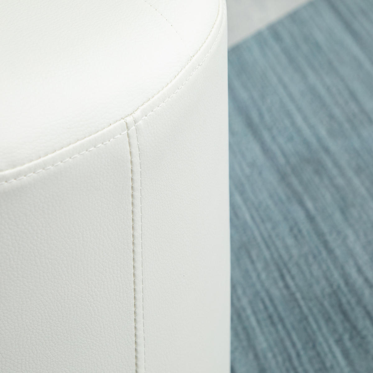 HOCKER DE-16452 360° drehbar mit PU-Polster Weiß - Weiß, Leder (45.5/44.5/45.5cm) - ComfortXL